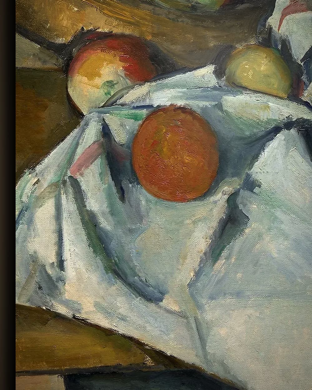Materiaal en afwerking van De mand met appels in het wisselframe