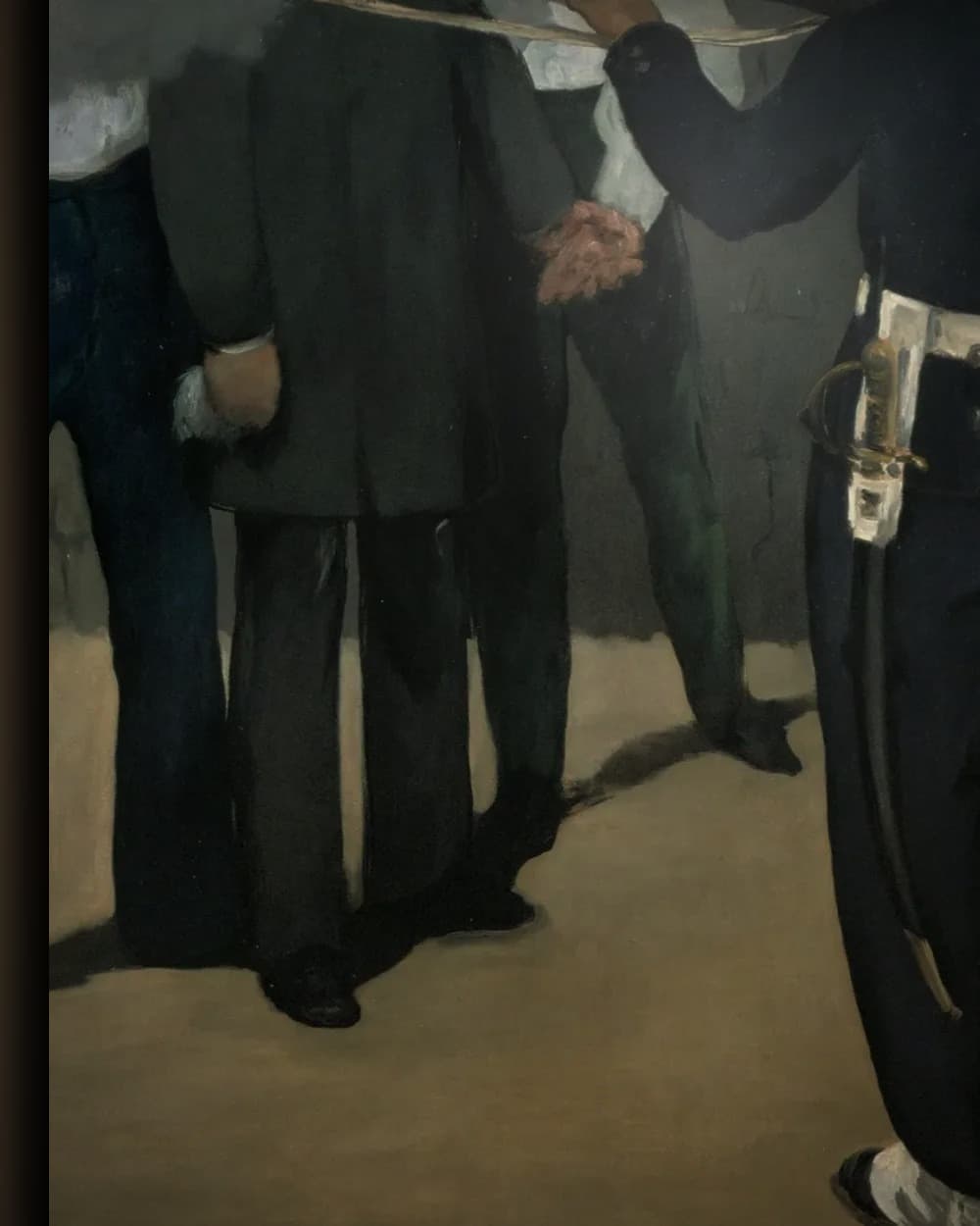 Materiaal en afwerking van De executie van keizer Maximiliaan in het wisselframe