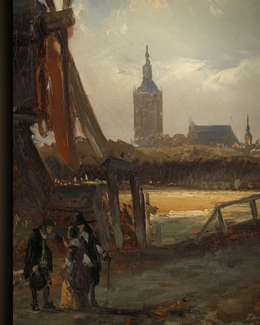Materiaal en afwerking van Gezicht op Den Haag in het wisselframe