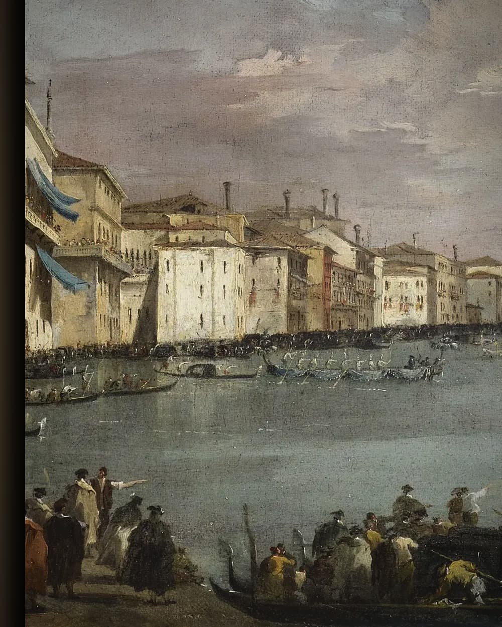 Materiaal en afwerking van Venetiaanse Regatta op het Canal Grande in het wisselframe