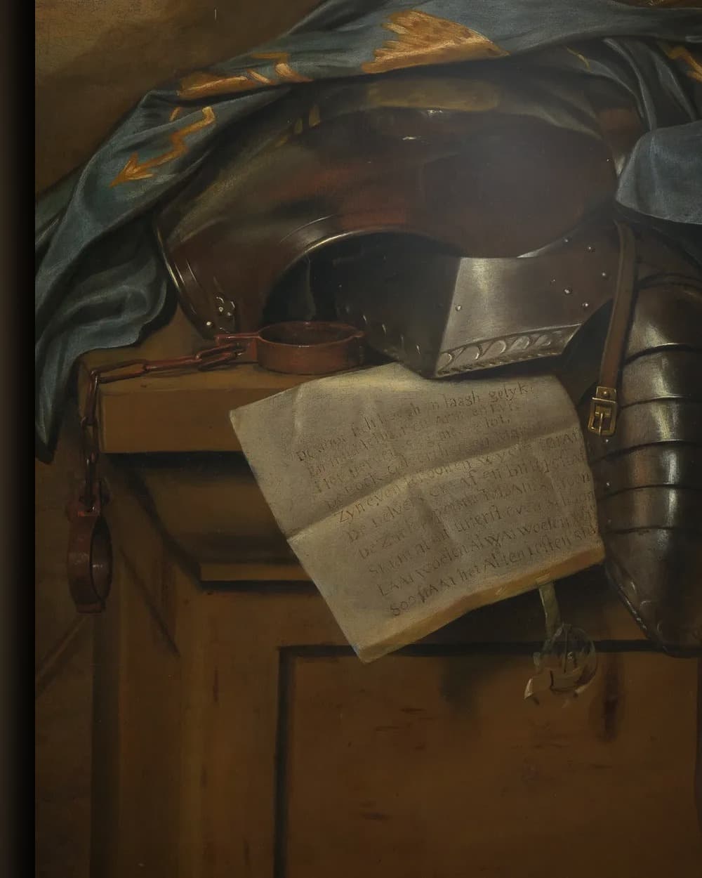 Materiaal en afwerking van Vanitasstilleven in het wisselframe