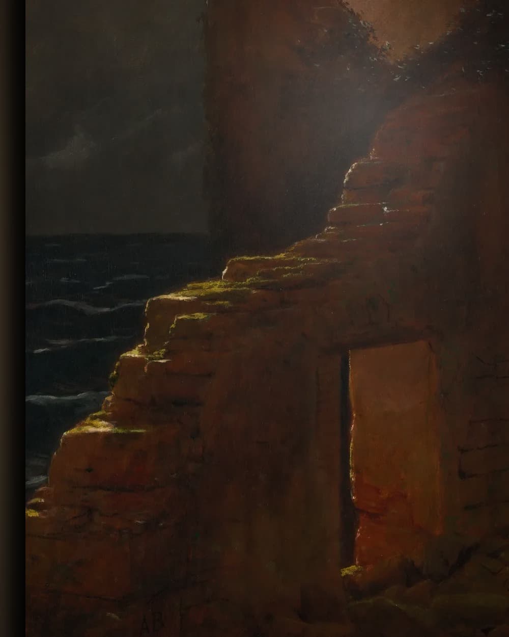 Materiaal en afwerking van Ruïne aan de Kust met Zonnestralen in het wisselframe