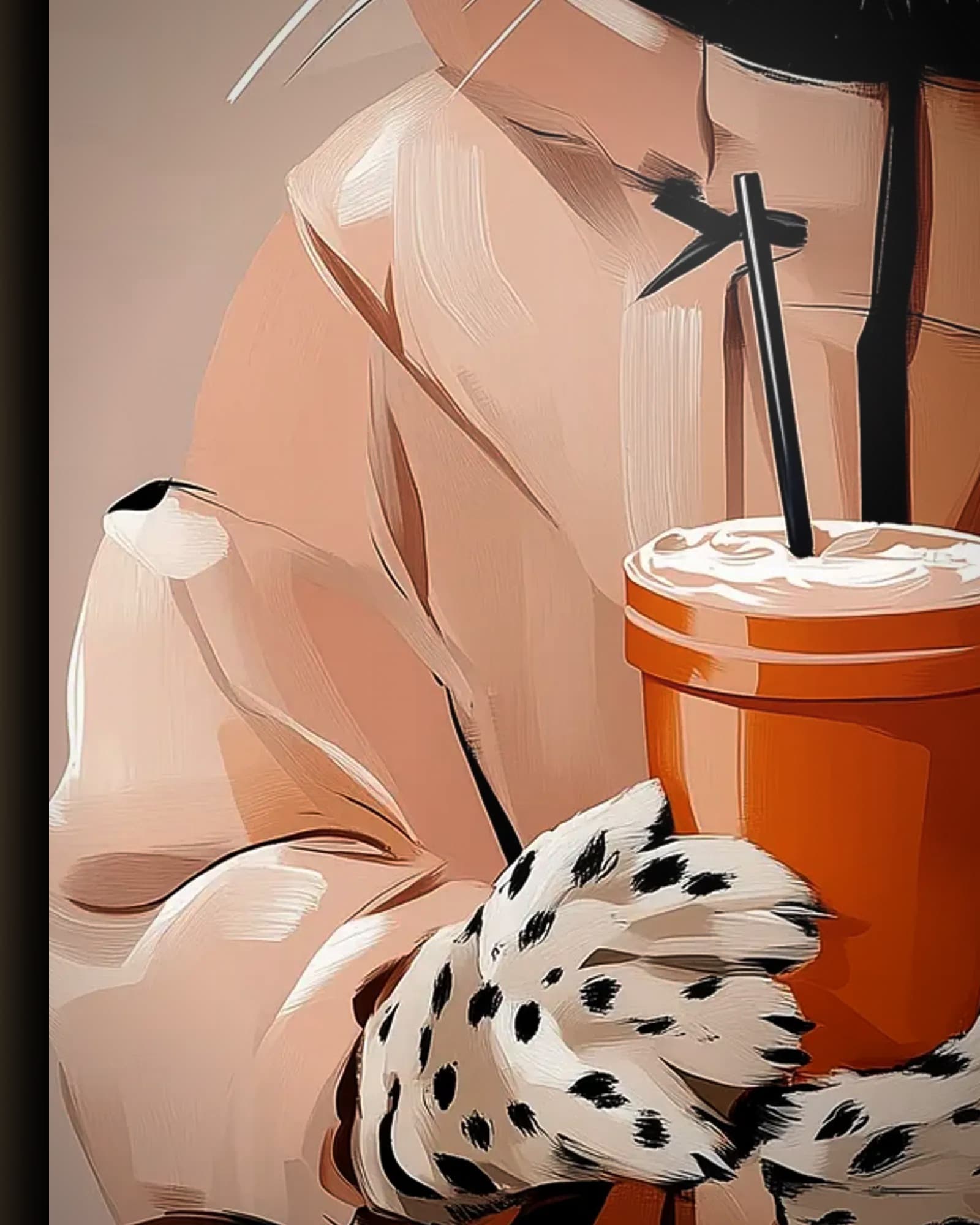 Materiaal en afwerking van Ocelot in zijn hoodie in het wisselframe