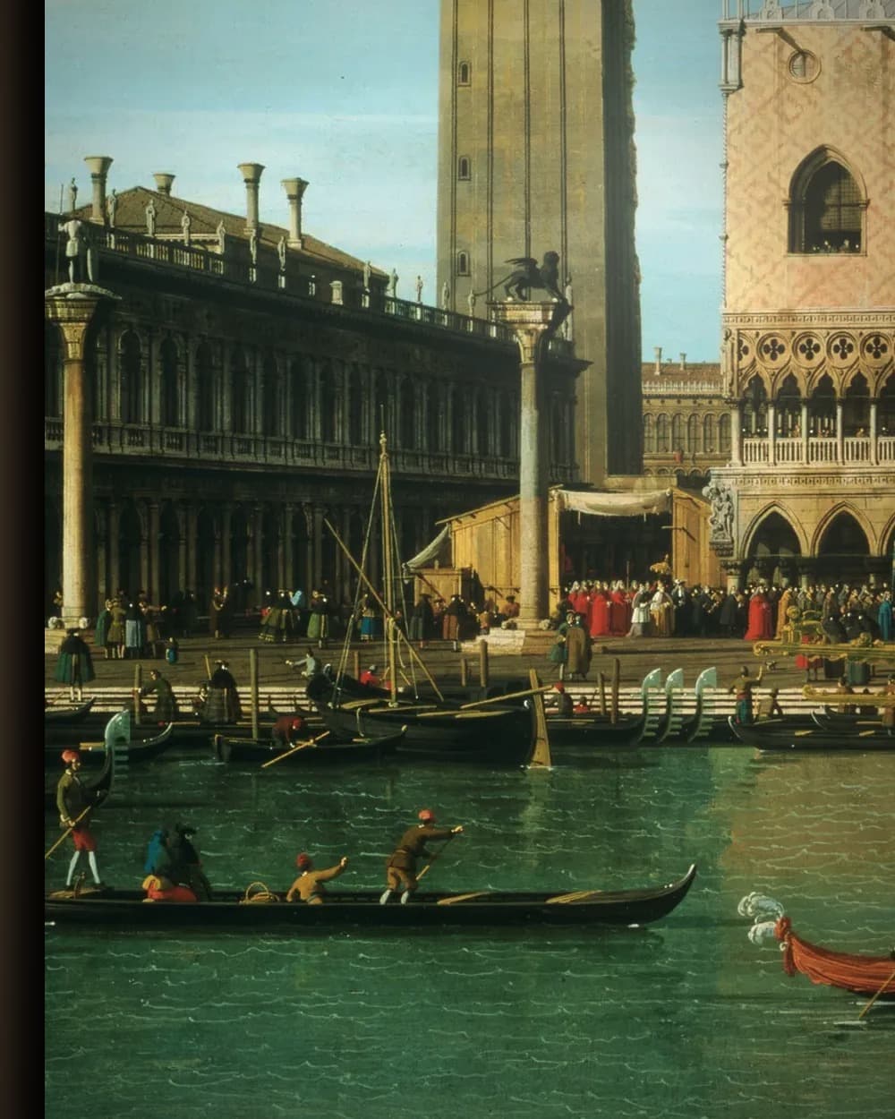 Materiaal en afwerking van Levendig Venetië aan het water in het wisselframe