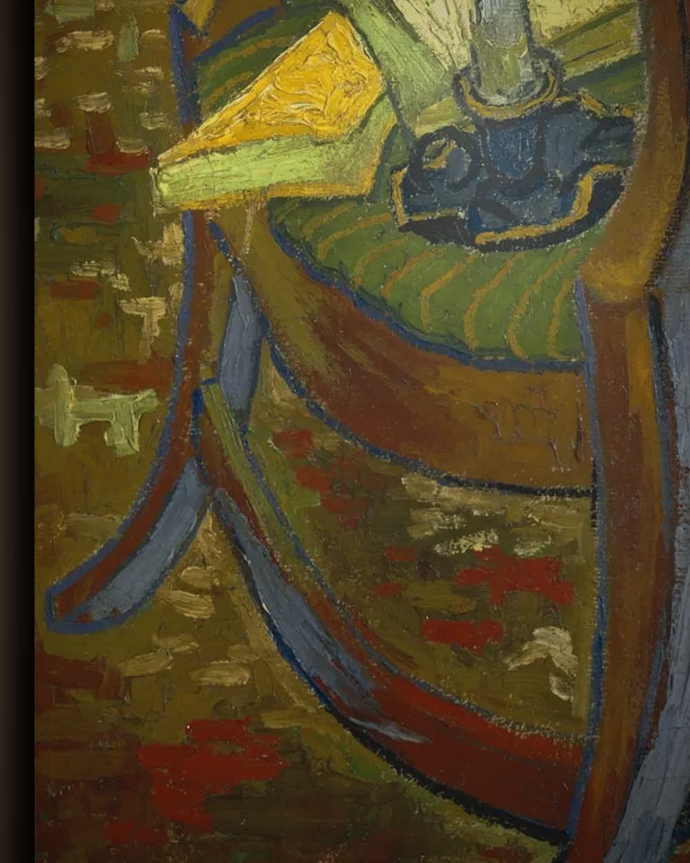Materiaal en afwerking van De stoel van Gauguin in het wisselframe