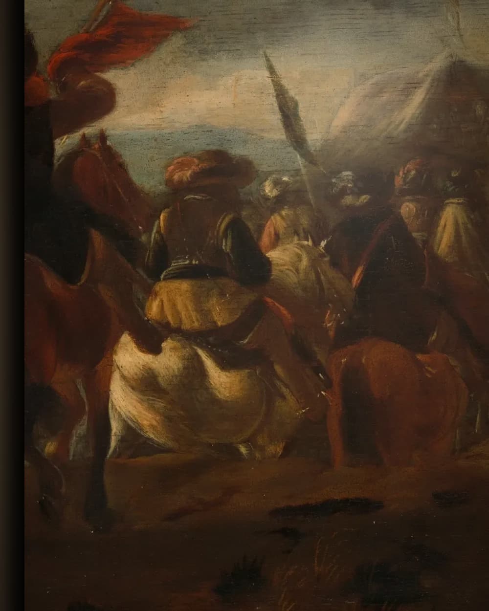 Materiaal en afwerking van Een legerkamp in het wisselframe