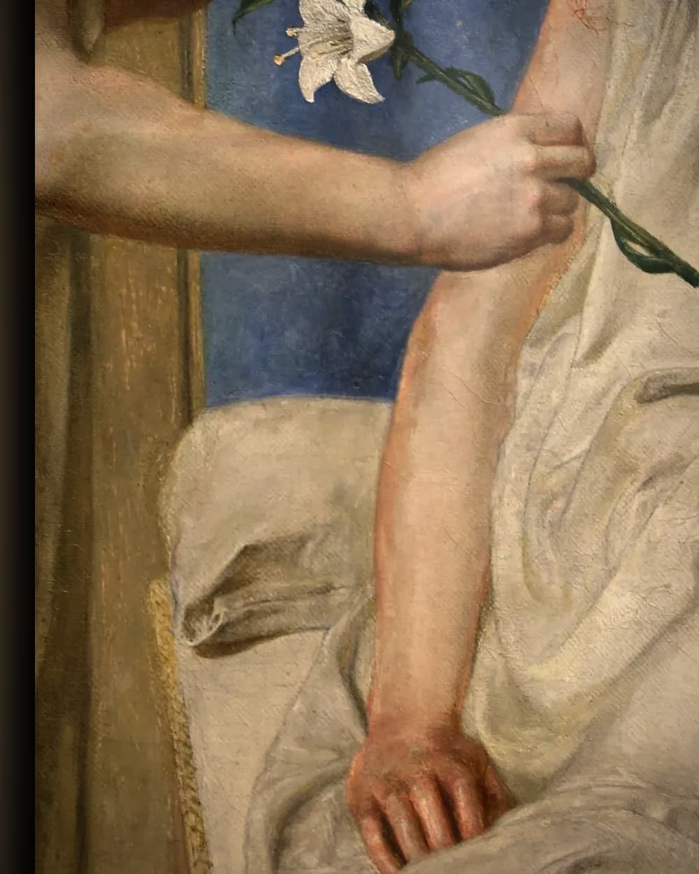 Materiaal en afwerking van Ecce Ancilla Domini in het wisselframe