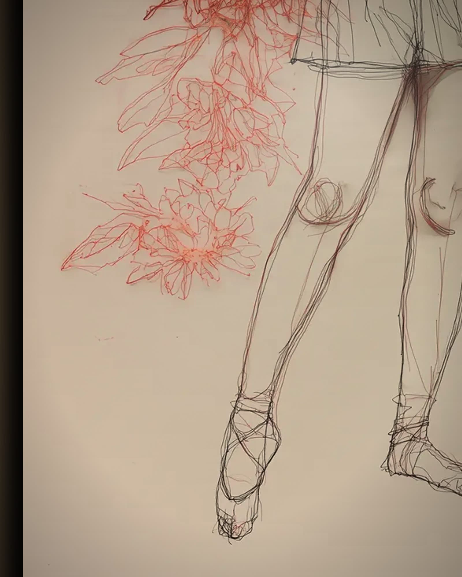 Materiaal en afwerking van Danseres met bloesem in het wisselframe
