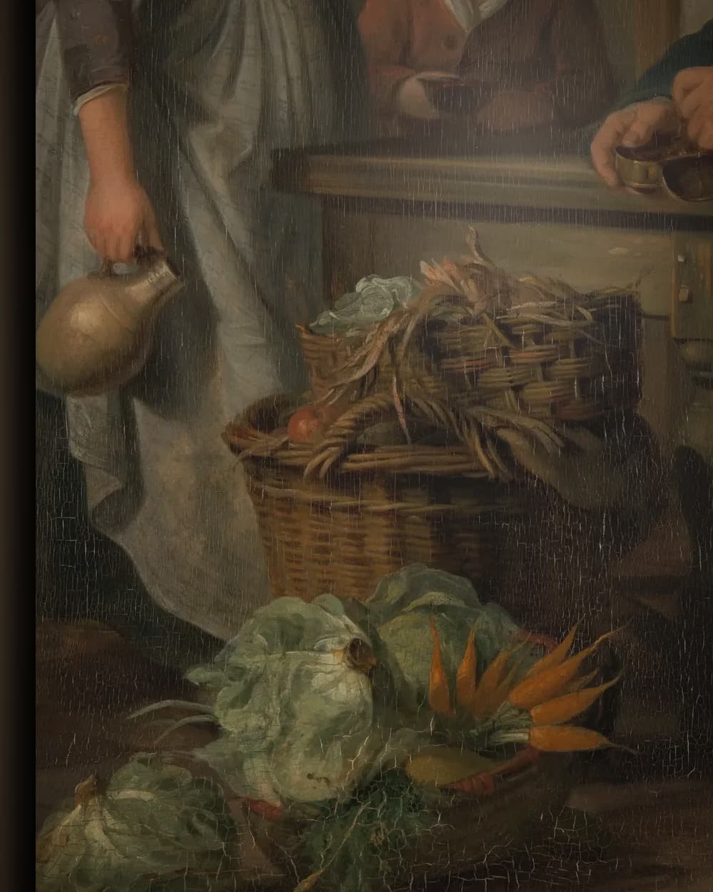 Materiaal en afwerking van Het ochtendbezoek in het wisselframe