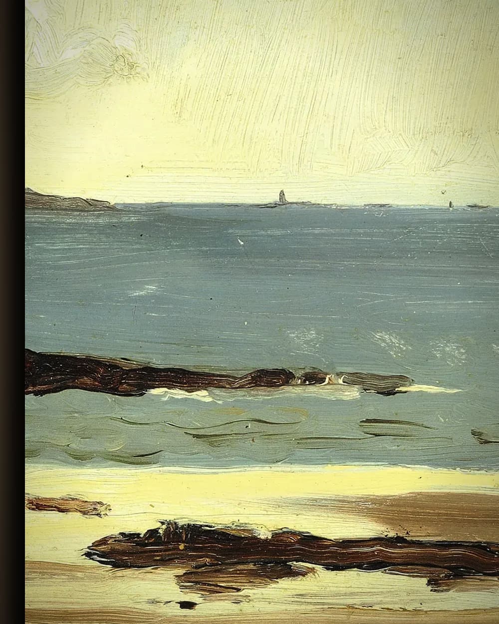 Materiaal en afwerking van Het strand op een grijze dag bij Saint-Malo in het wisselframe