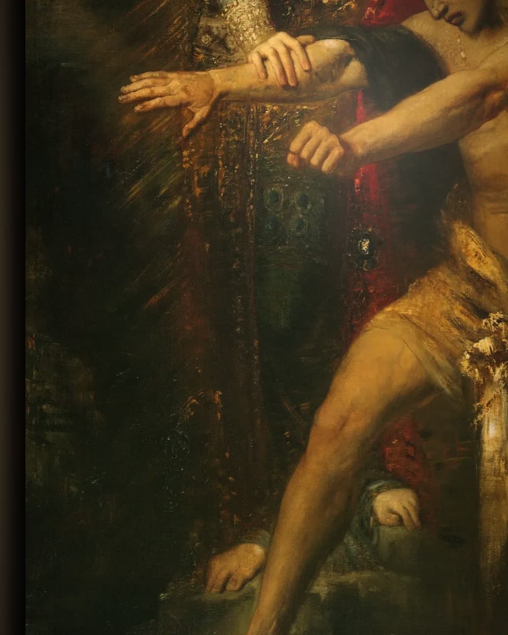 Materiaal en afwerking van Jacob en de engel in het wisselframe