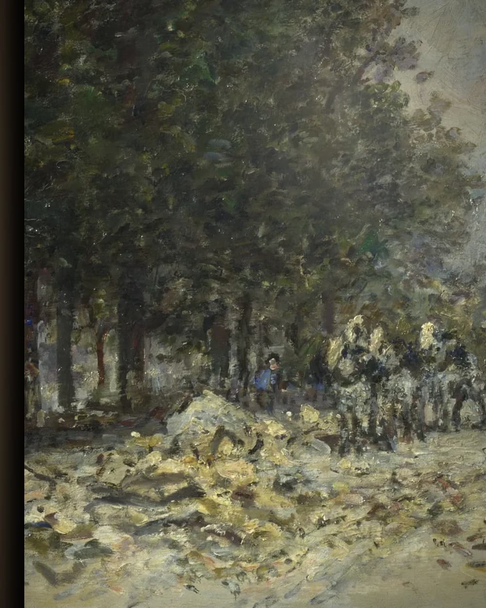 Materiaal en afwerking van Parijse Boulevard in de Lentezon in het wisselframe