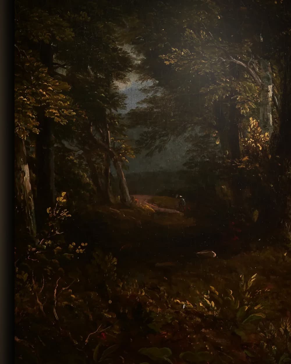 Materiaal en afwerking van Wagen op bospad met bergmeer in het wisselframe