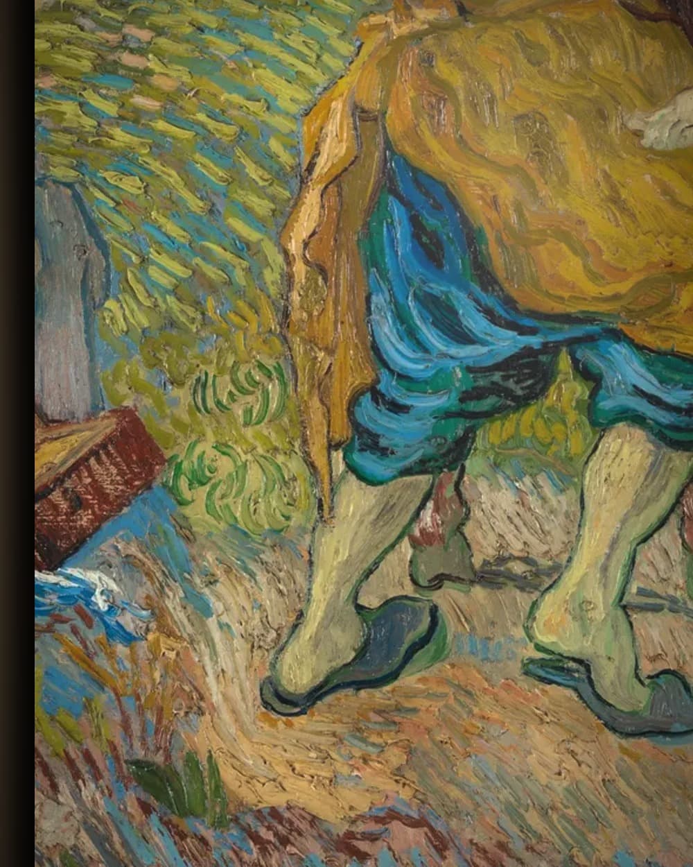 Materiaal en afwerking van De barmhartige Samaritaan (naar Delacroix) in het wisselframe
