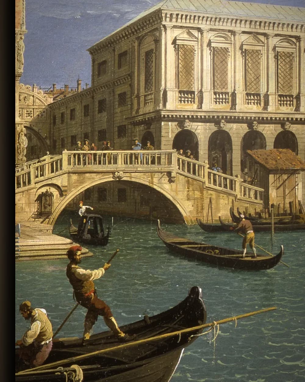 Materiaal en afwerking van Levendig Canal Grande Venetië in het wisselframe