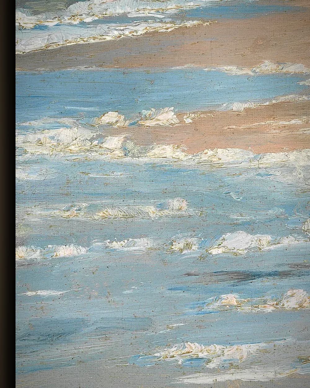 Materiaal en afwerking van Op het strand bij Stenbjerg in het wisselframe