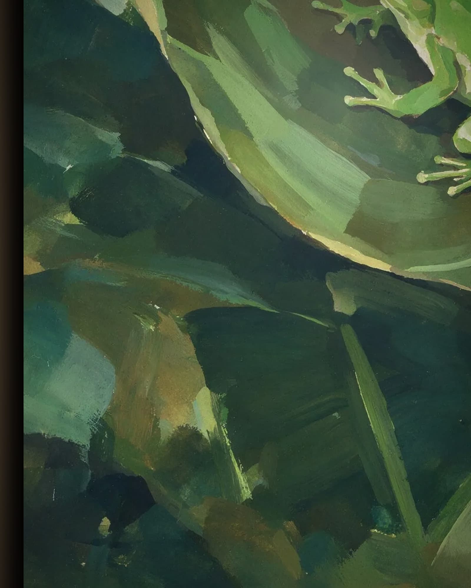 Materiaal en afwerking van Kikker op een blad in het wisselframe