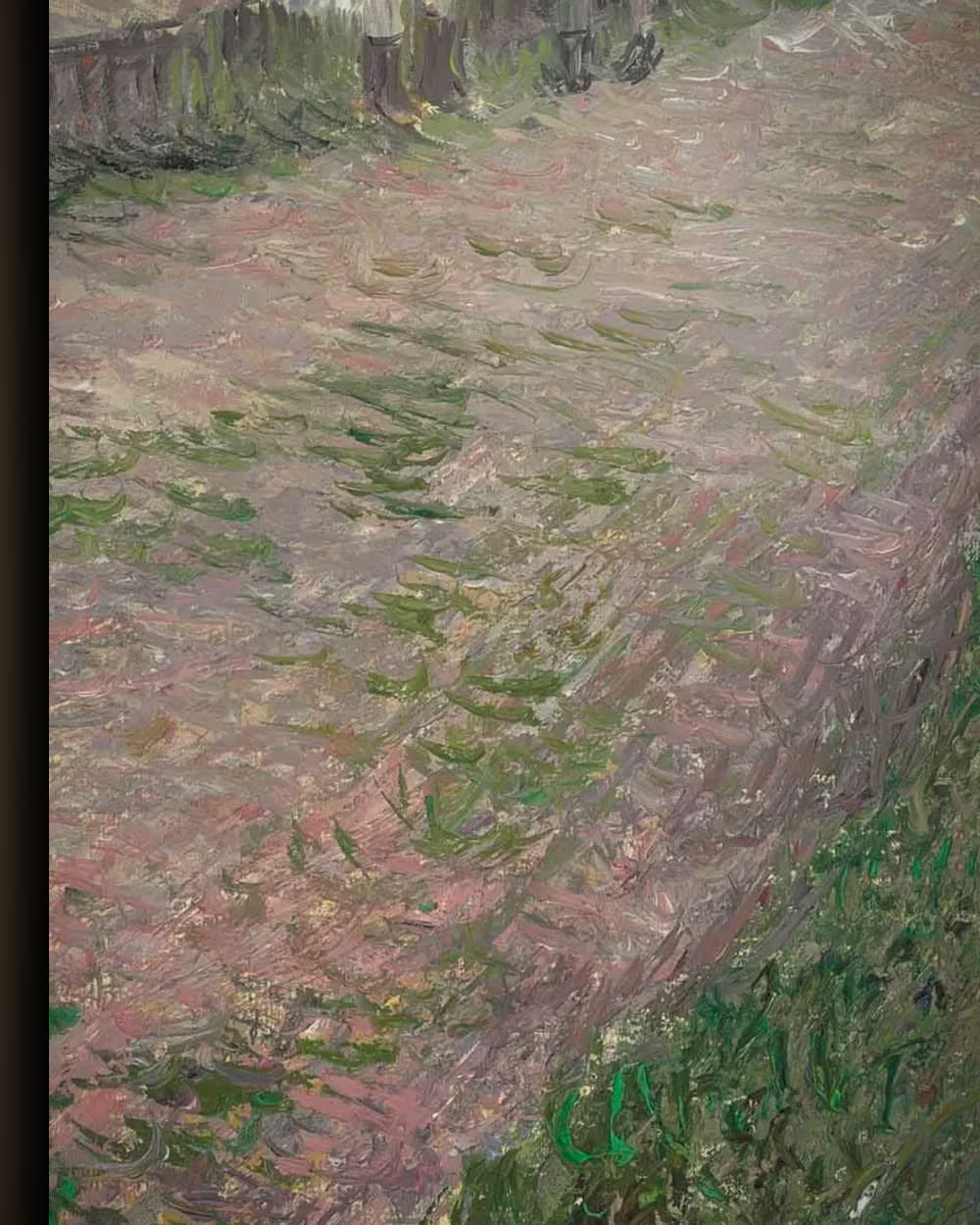 Materiaal en afwerking van Zittende dienstmeid in de tuin van Éragny in het wisselframe