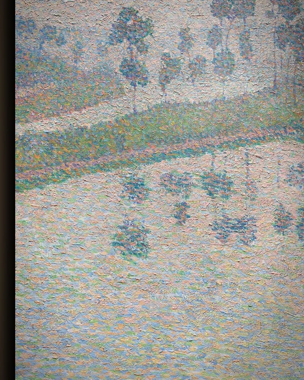 Materiaal en afwerking van De oevers van de Oise bij dageraad in het wisselframe