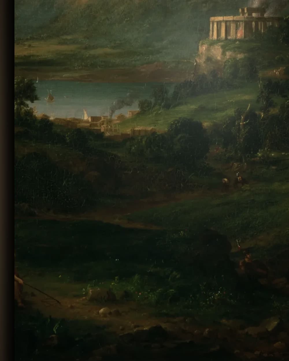 Materiaal en afwerking van Idyllisch Landschap met Klassieke Tempel in het wisselframe