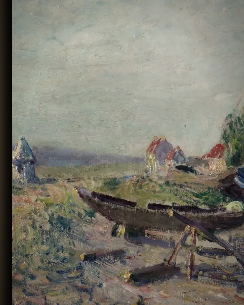 Materiaal en afwerking van Saint-Mammès, het kanaal van de Loing in het wisselframe