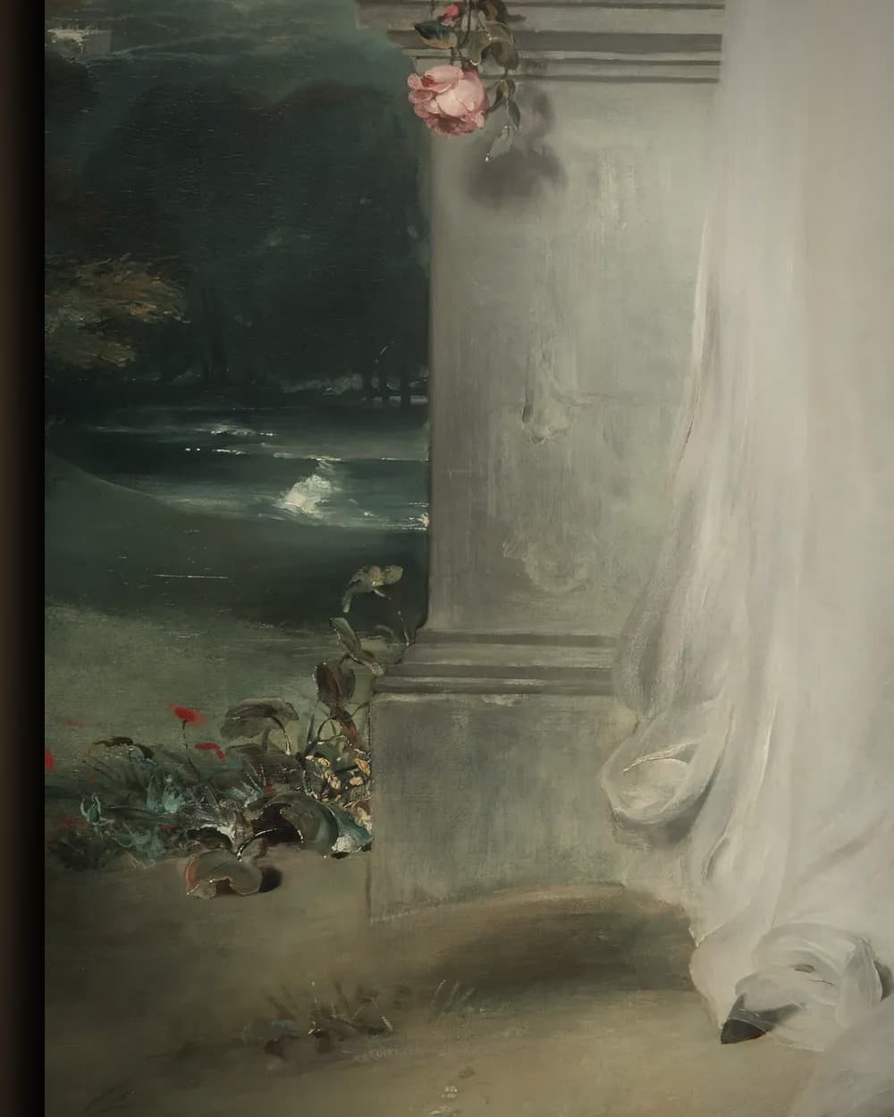 Materiaal en afwerking van Portret van Catherine Grey, Lady Manners in het wisselframe