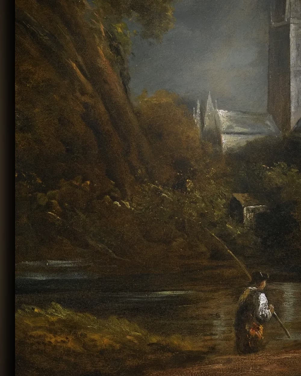 Materiaal en afwerking van Salisbury Cathedral from the Meadows in het wisselframe