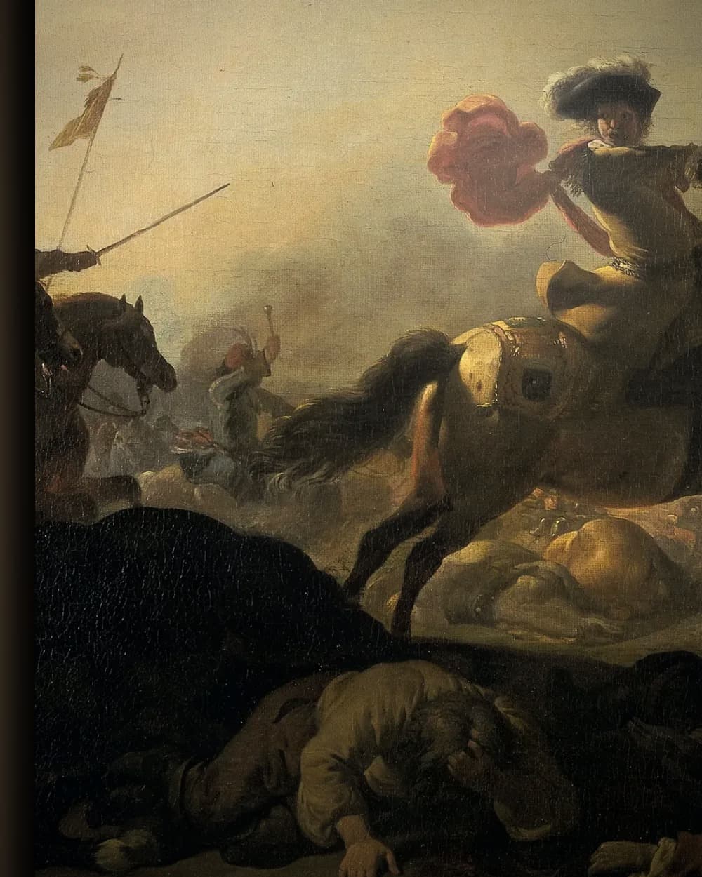 Materiaal en afwerking van Ruitergevecht in het wisselframe