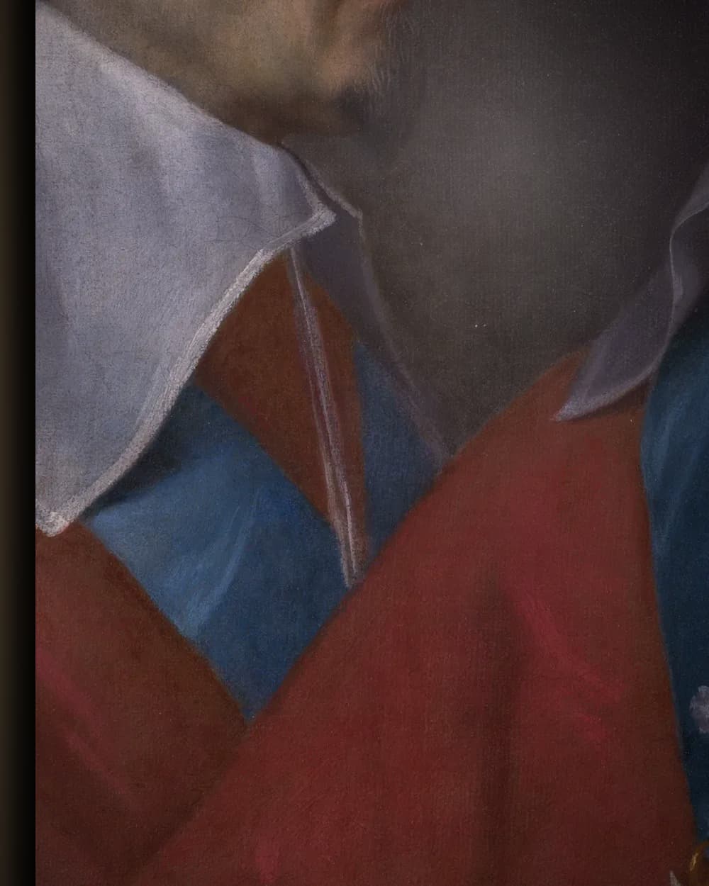 Materiaal en afwerking van Drievoudig portret van kardinaal Richelieu in het wisselframe