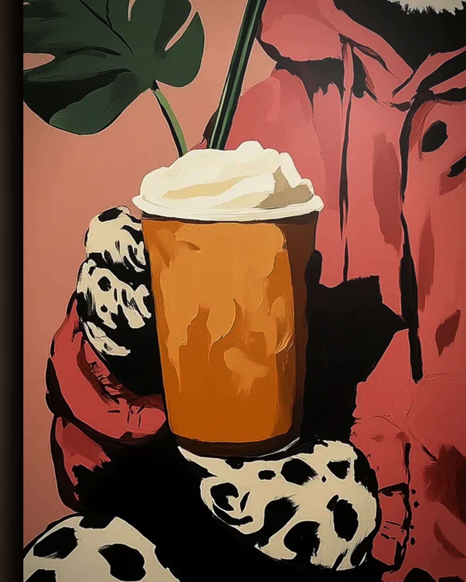 Materiaal en afwerking van Koffie voor de jaguar in het wisselframe