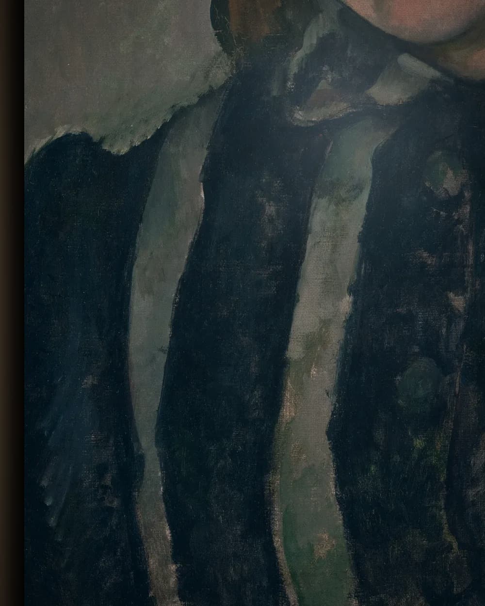 Materiaal en afwerking van Portret van mevrouw Cézanne in het wisselframe