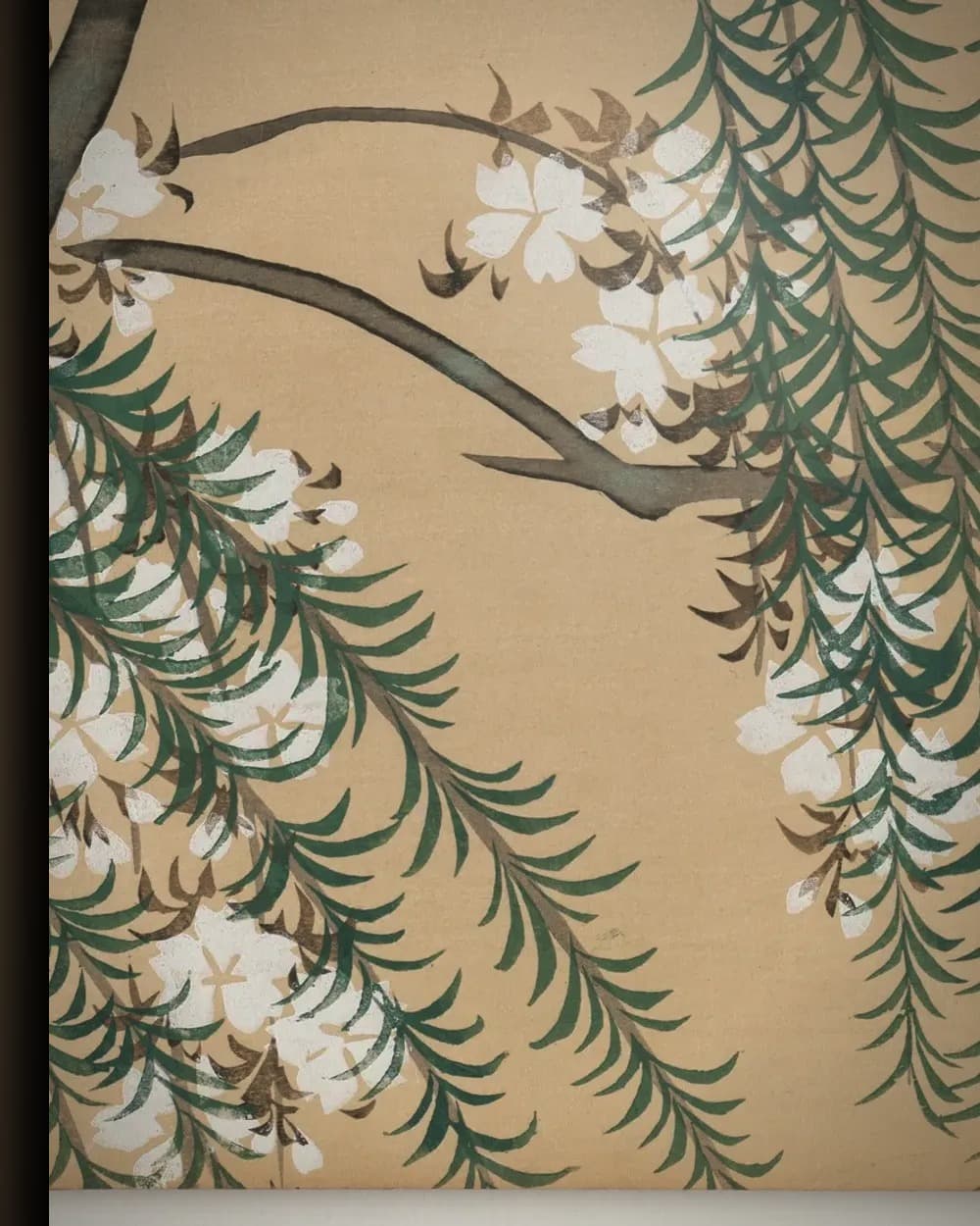 Materiaal en afwerking van Willow and Cherry (Yanagizakura) in het wisselframe