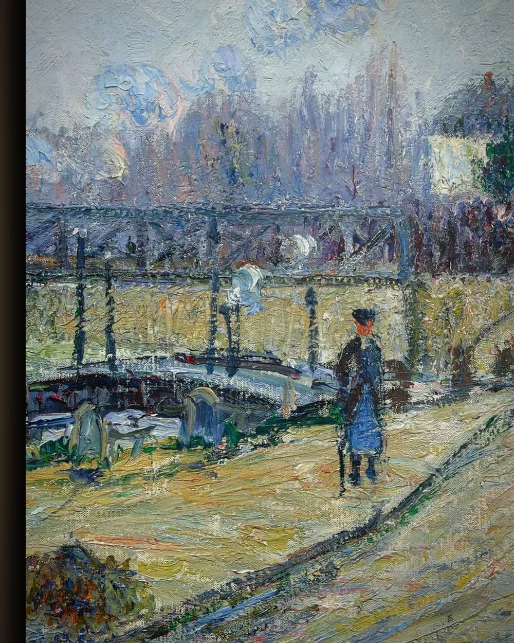 Materiaal en afwerking van De kade van de Oise bij Pontoise in het wisselframe