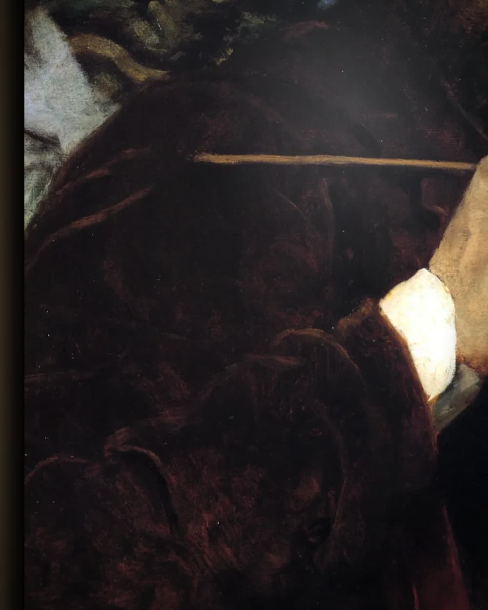 Materiaal en afwerking van Zelfportret met Amor en de Dood in het wisselframe