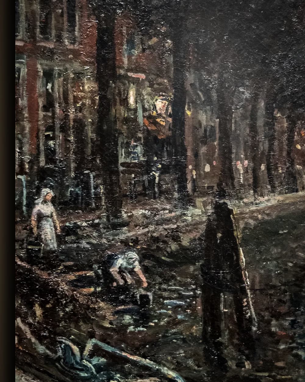 Materiaal en afwerking van Gracht met zeilschepen in het wisselframe