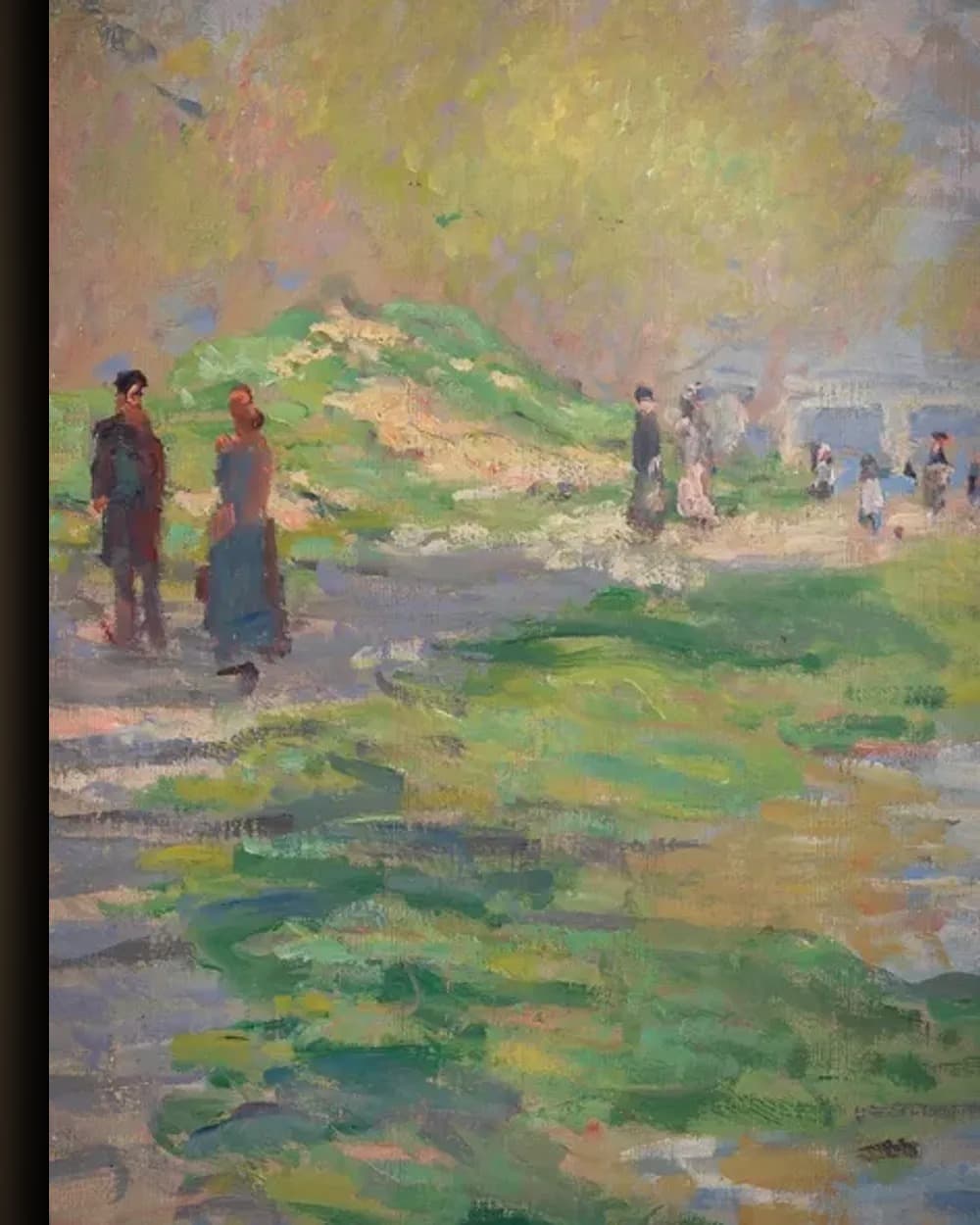 Materiaal en afwerking van Lente aan de Seine in het wisselframe