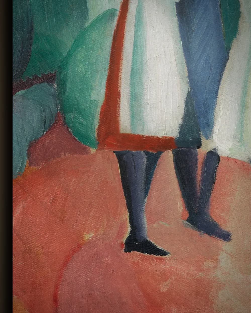 Materiaal en afwerking van Dames met zomerhoeden in het wisselframe