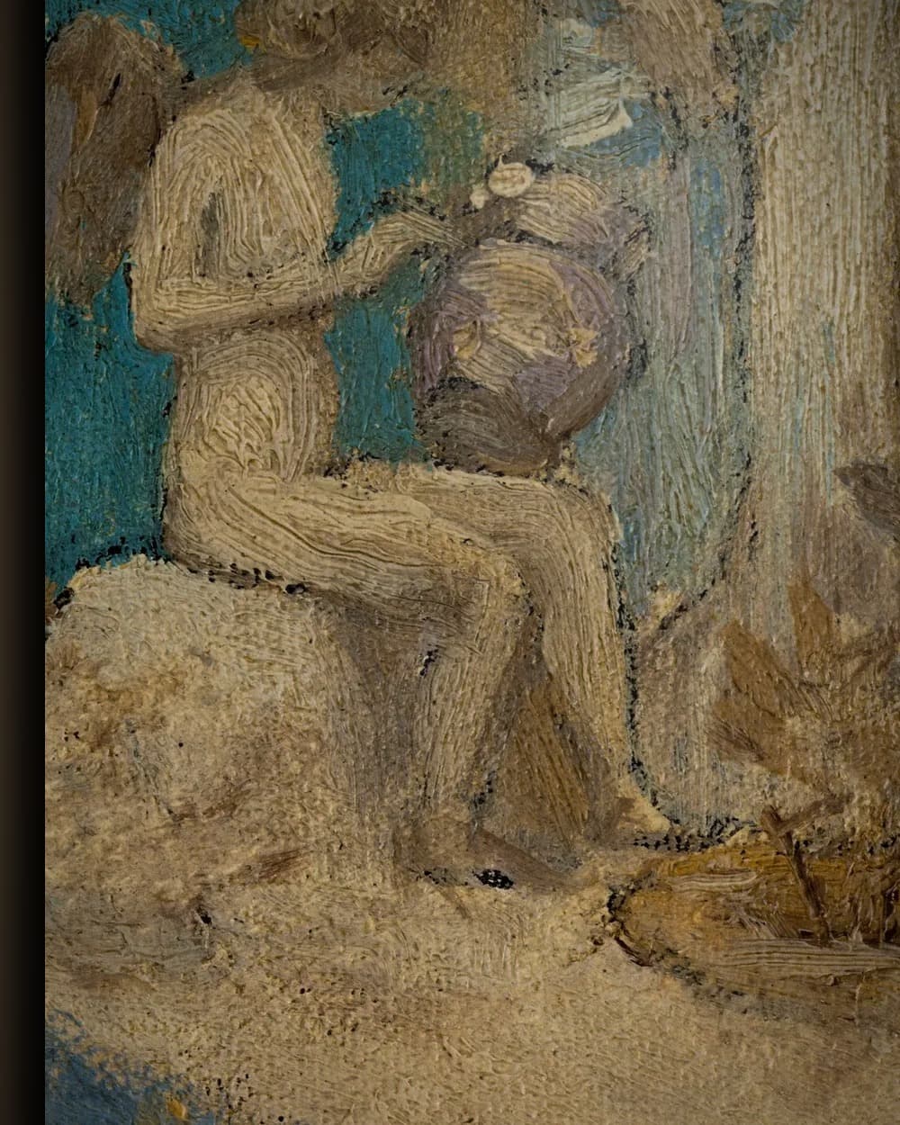 Materiaal en afwerking van Allegorie van de Inspiratie in het wisselframe