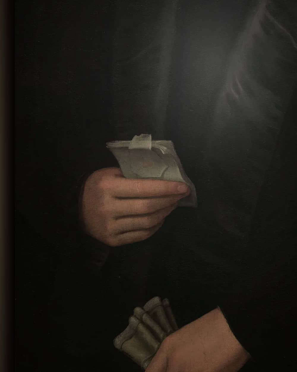 Materiaal en afwerking van Portret van een oude man in het wisselframe