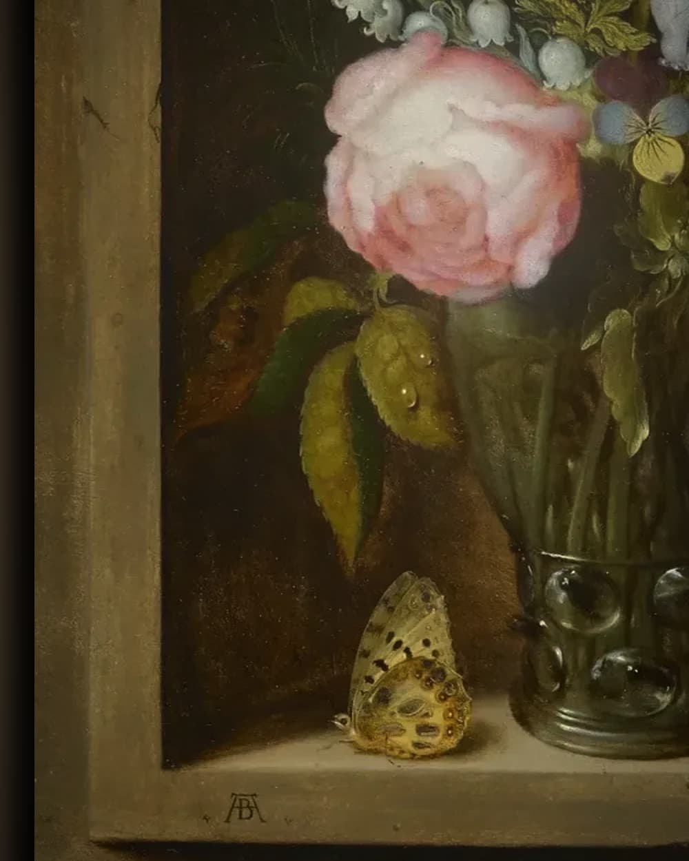Materiaal en afwerking van Boeket in een glazen vaas in het wisselframe