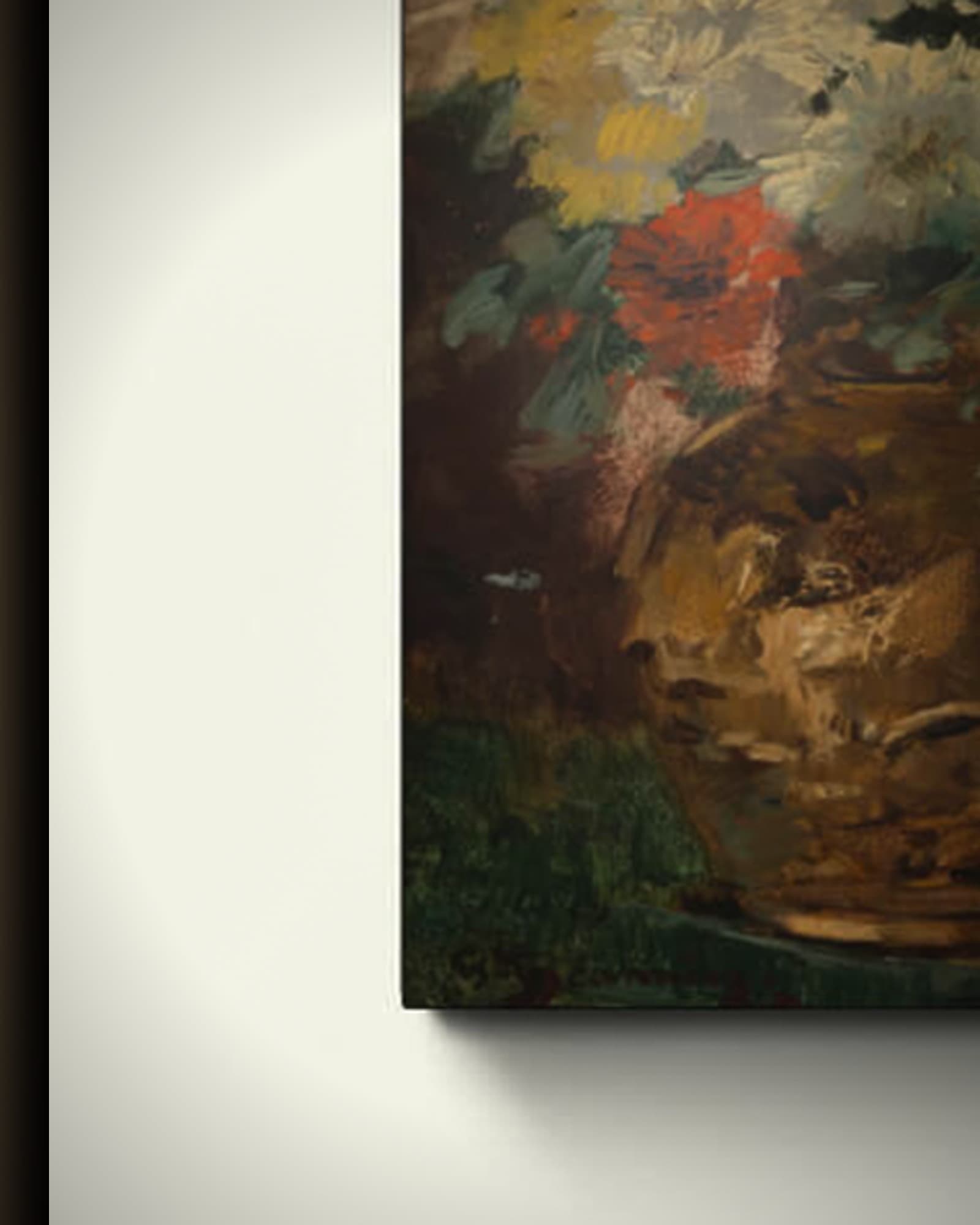 Materiaal en afwerking van Vaas met bloemen in het wisselframe