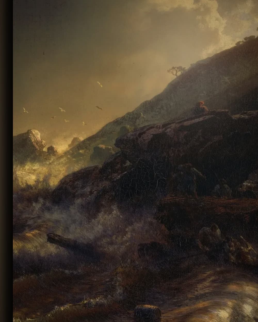 Materiaal en afwerking van Zonsondergang na een storm aan de kust van Sicilië in het wisselframe