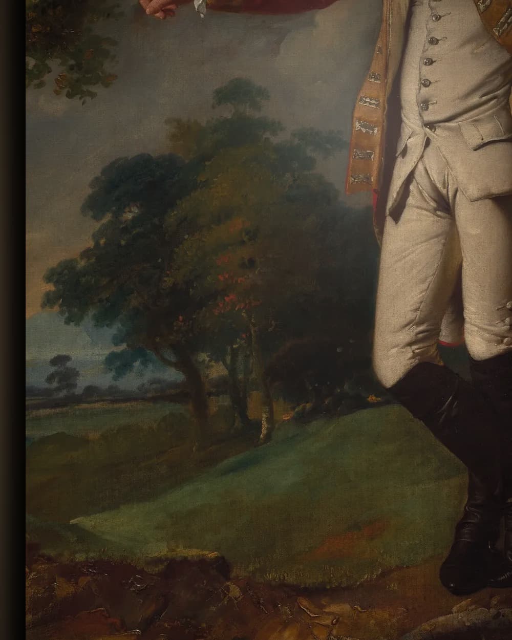 Materiaal en afwerking van Portret van kolonel Charles Heathcote in het wisselframe