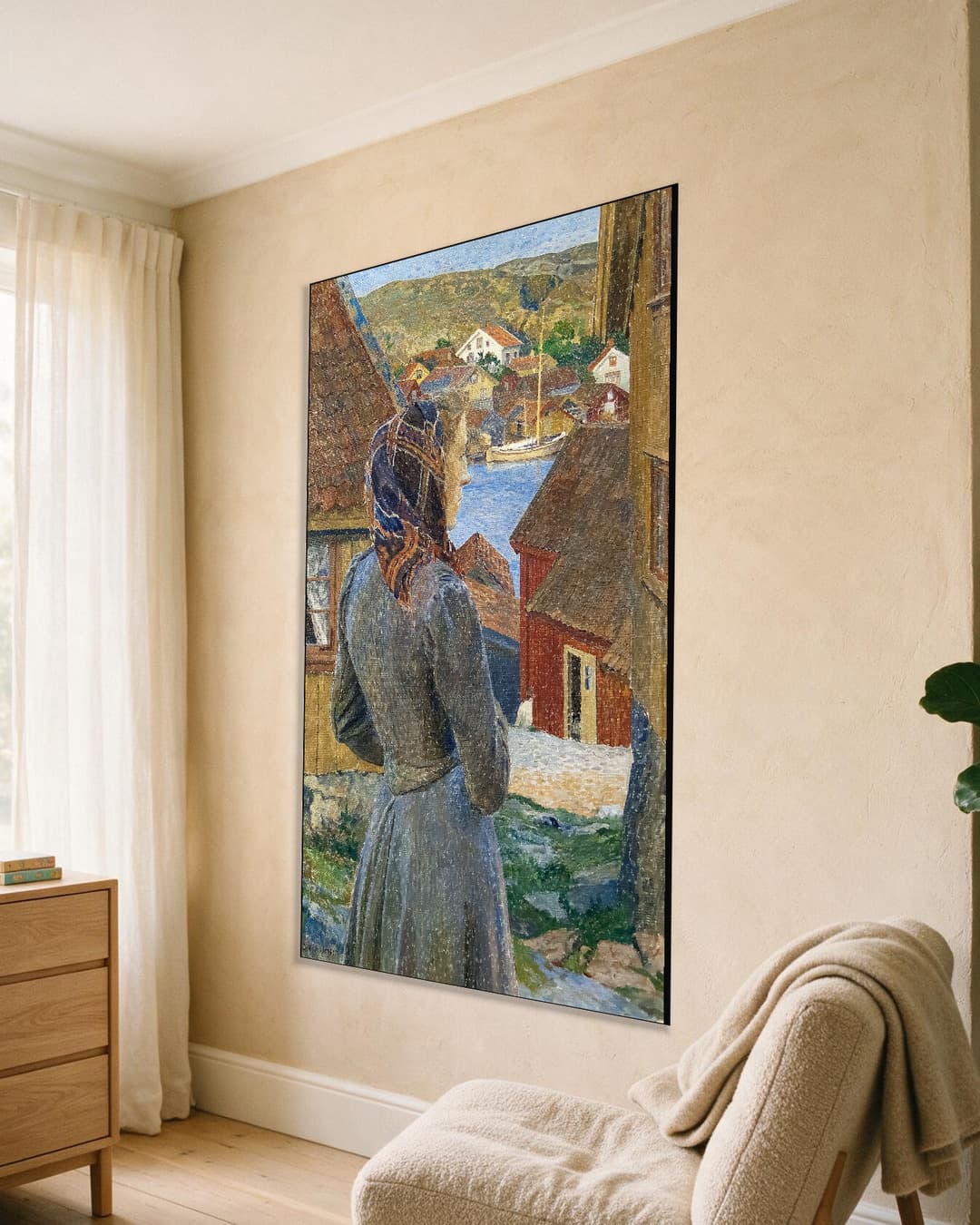 Avondschemering in Bohuslän aan de muur, kamer
