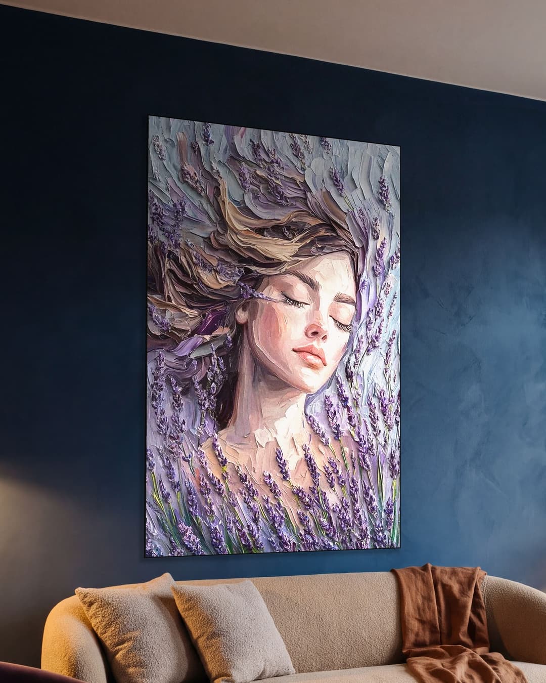 Lavendel Dromen aan de muur, kamer