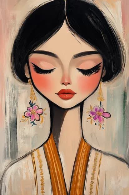 Geborduurde kimono