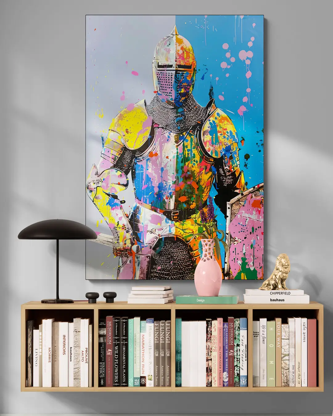 Ridderslag in Kleur aan de muur, kamer