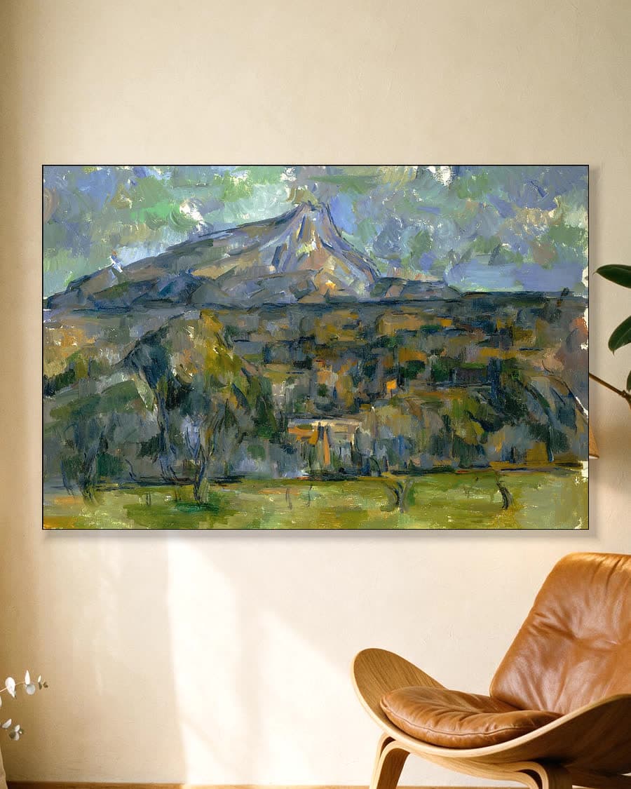 Mont Sainte-Victoire in een aluminium frame aan dezelfde muur