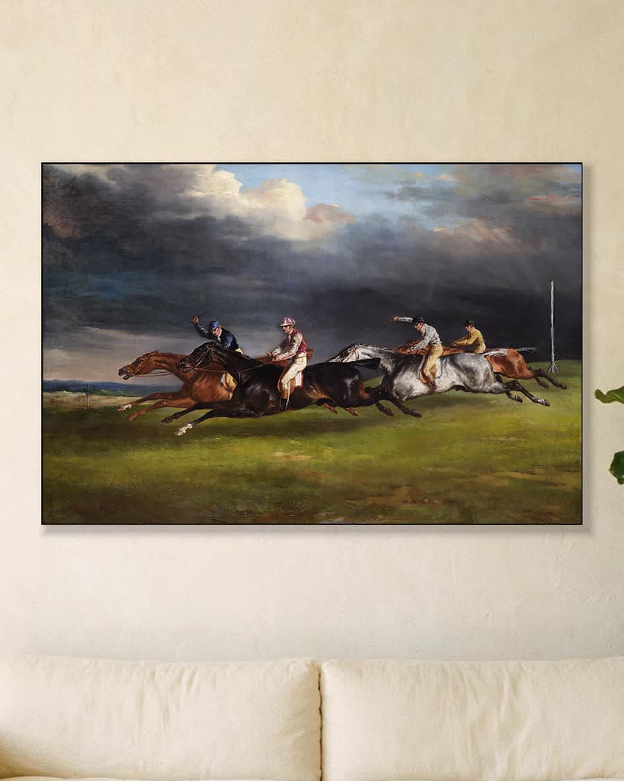 De Derby van Epsom in een aluminium frame aan dezelfde muur