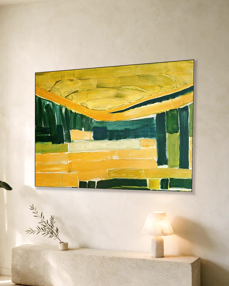 Gouden Akkers in een aluminium frame aan dezelfde muur